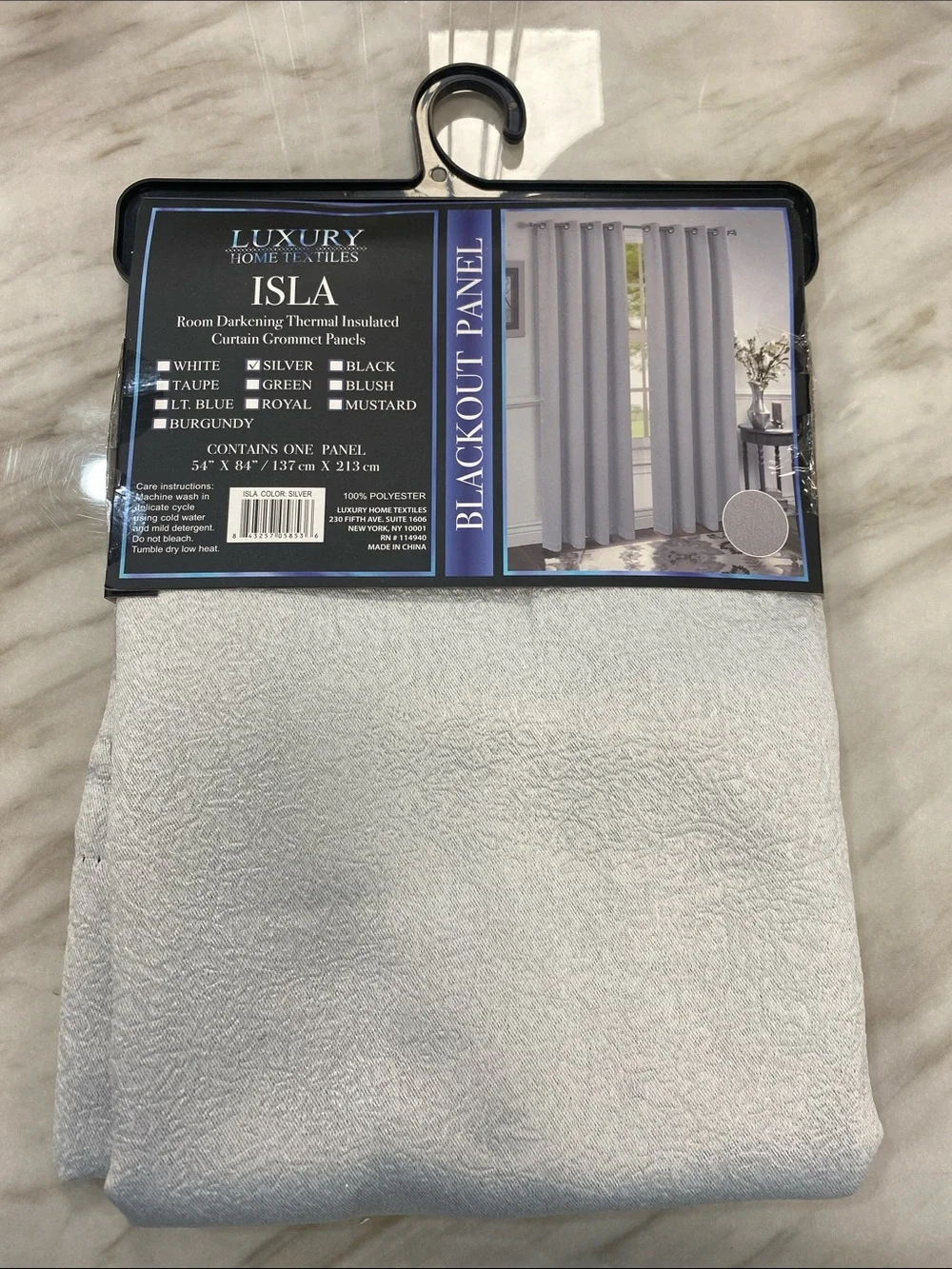 ISLA Blackout Curtain Panel in Silver Gray by
